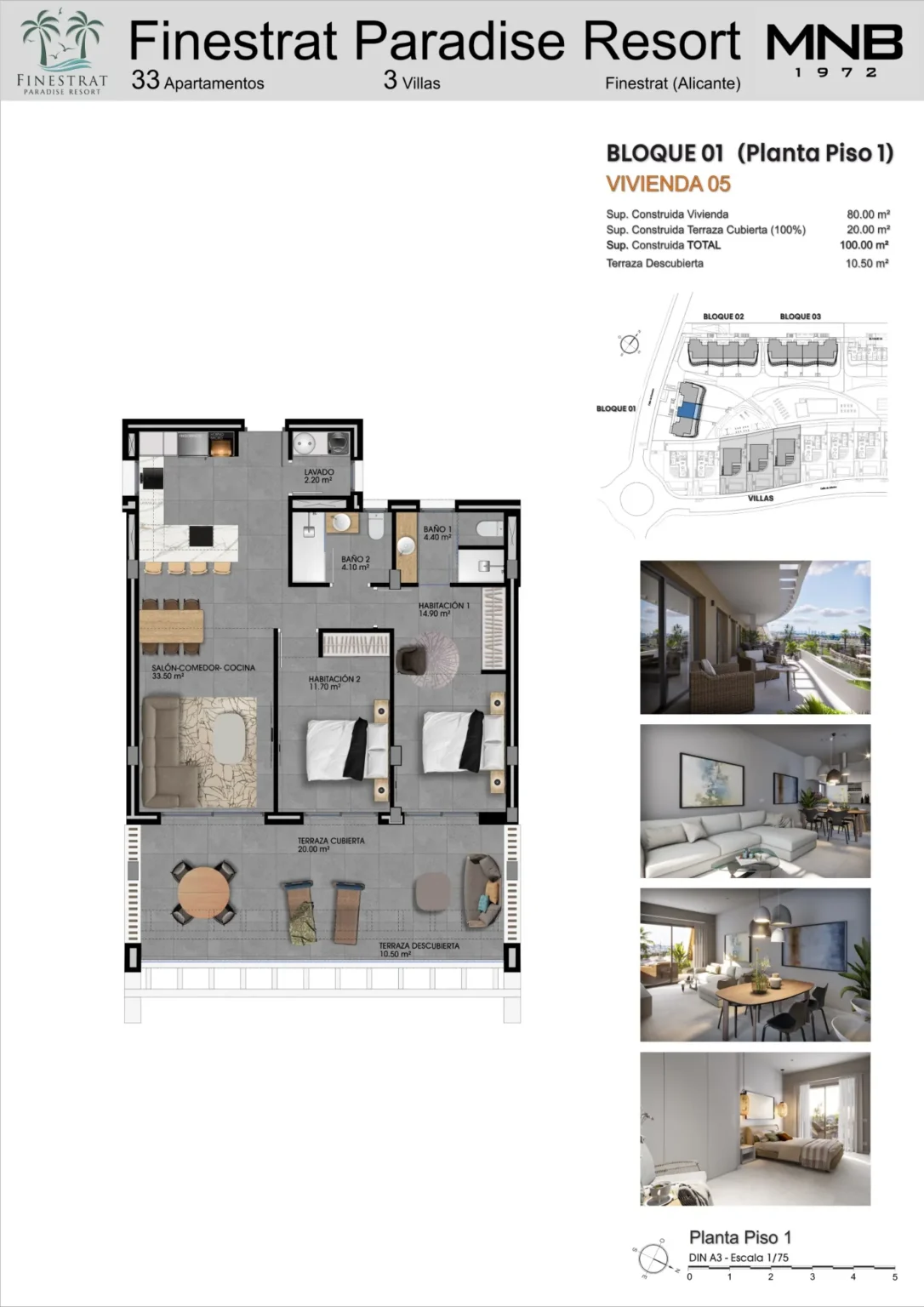 BLOQUE 1 - PLANTA PISO 1 - VIVIENDA 05 (1.75) copy
