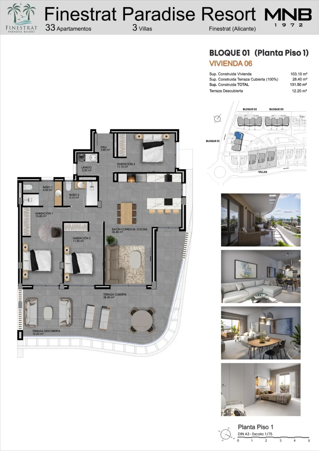 BLOQUE 1 - PLANTA PISO 1 - VIVIENDA 06 (1.75) copy