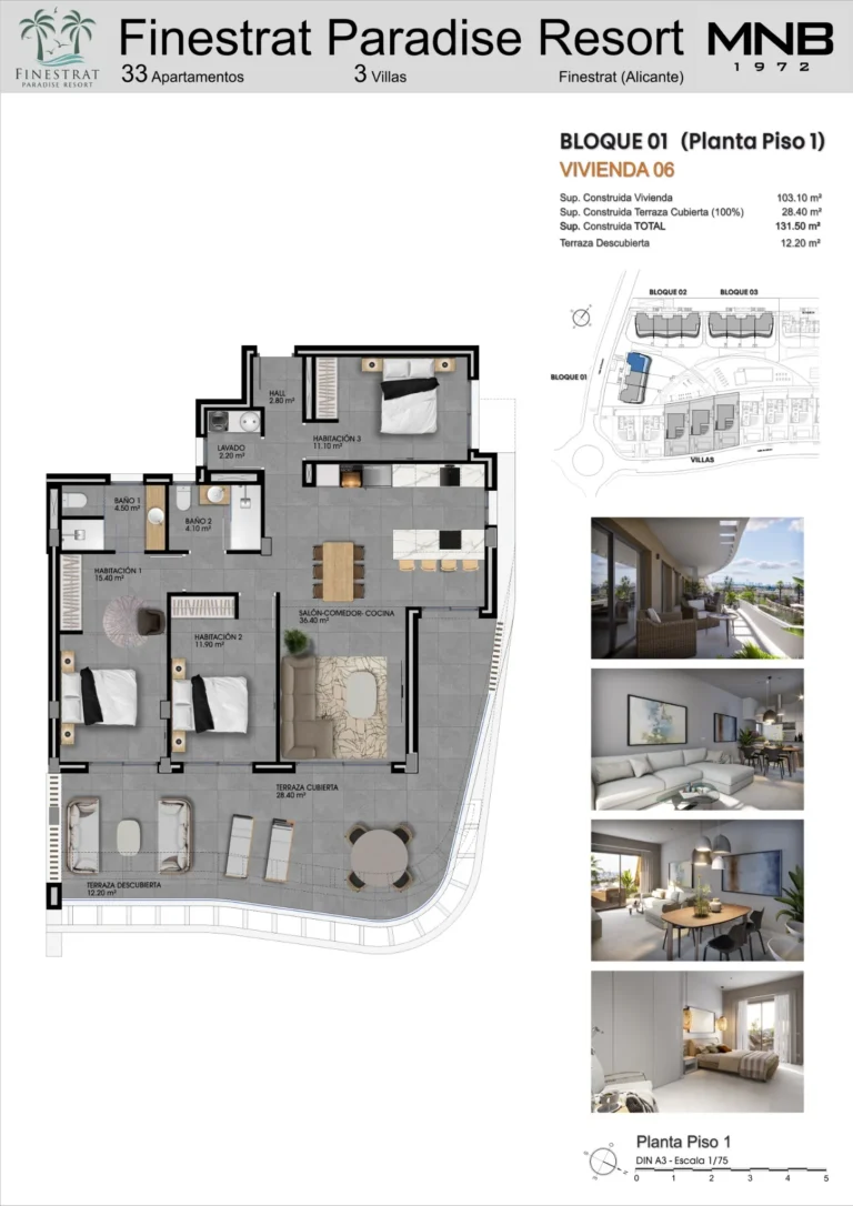 BLOQUE 1 - PLANTA PISO 1 - VIVIENDA 06 (1.75) copy